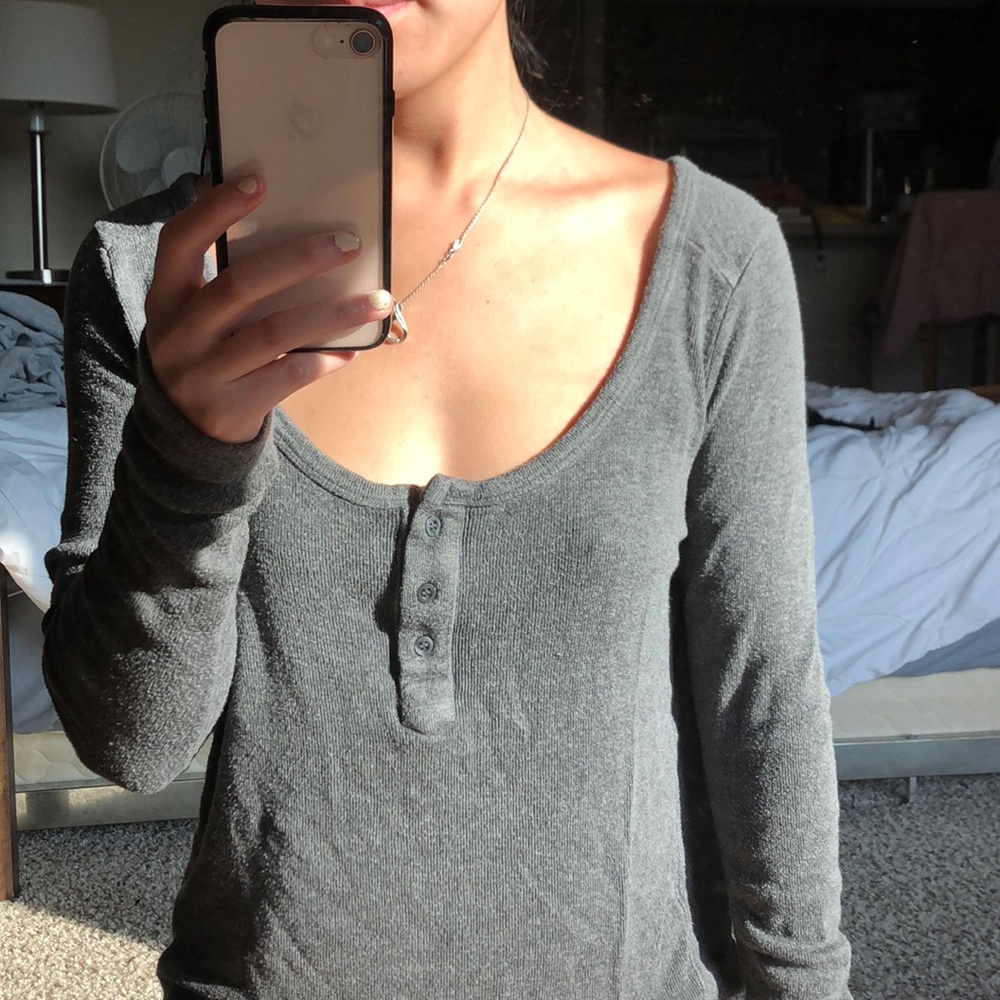 Brandy Melville Gray Henley